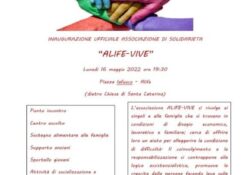 ALIFE. “Alife Vive”, l’associazione di solidarietà: lunedì 16 maggio in Piazza Iafusco l’inaugurazione.
