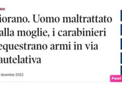 Donne violente. Uomo maltrattato dalla moglie, i carabinieri sequestrano armi in via cautelativa.