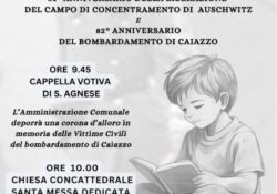 CAIAZZO. 27 gennaio – Memoria e Ricordo: l’Amministrazione Comunale ricorda il bombardamento della città, che causò la perdita di vittime innocenti.