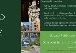 PIEDIMONTE MATESE / CAPRIATI A VOLTURNO. Il diritto alla salute nelle aree interne, incontro pubblico a cura del Comitato Civico “Pro Ave Gratia Plena, Bene Comune”.