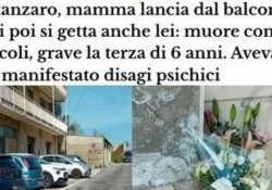Donne assassine. Ammazza i suoi figli gettandoli dal balcone di casa, poi si suicida: salva ma grave una terza figlia schiantatasi al suolo.