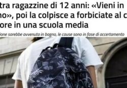 Donne violente. Lite tra ragazzine nel bagno della scuola: “Vieni in bagno”, poi la colpisce a forbiciate al collo.