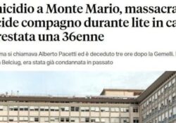 Donne assassine. Omicidio a Monte Mario, massacra e uccide compagno durante lite in casa: arrestata una 36enne.