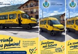 CAPRIATI A VOLTURNO. E’ arrivato il nuovo scuolabus: “investimento concreto nei servizi alle famiglie, nella scuola e nuove generazioni”.